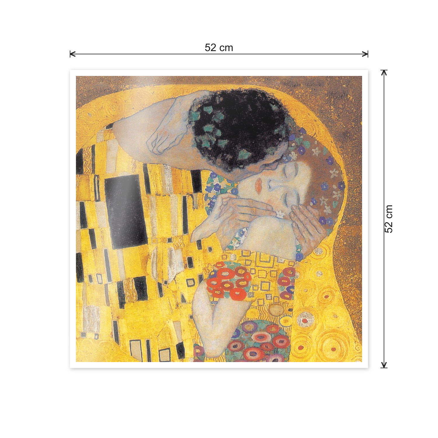 Homage to Klimt - The kiss cm 50x50 - misure