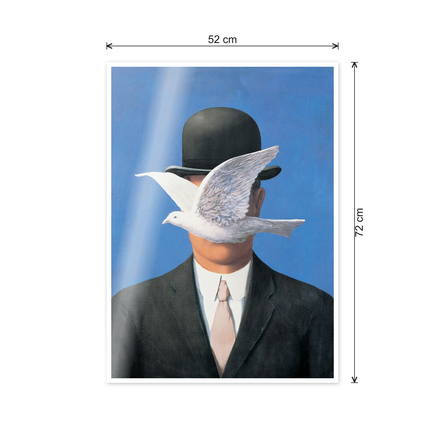 Homage to Magritte - L'Homme au Chapeau cm 50x70 - misure