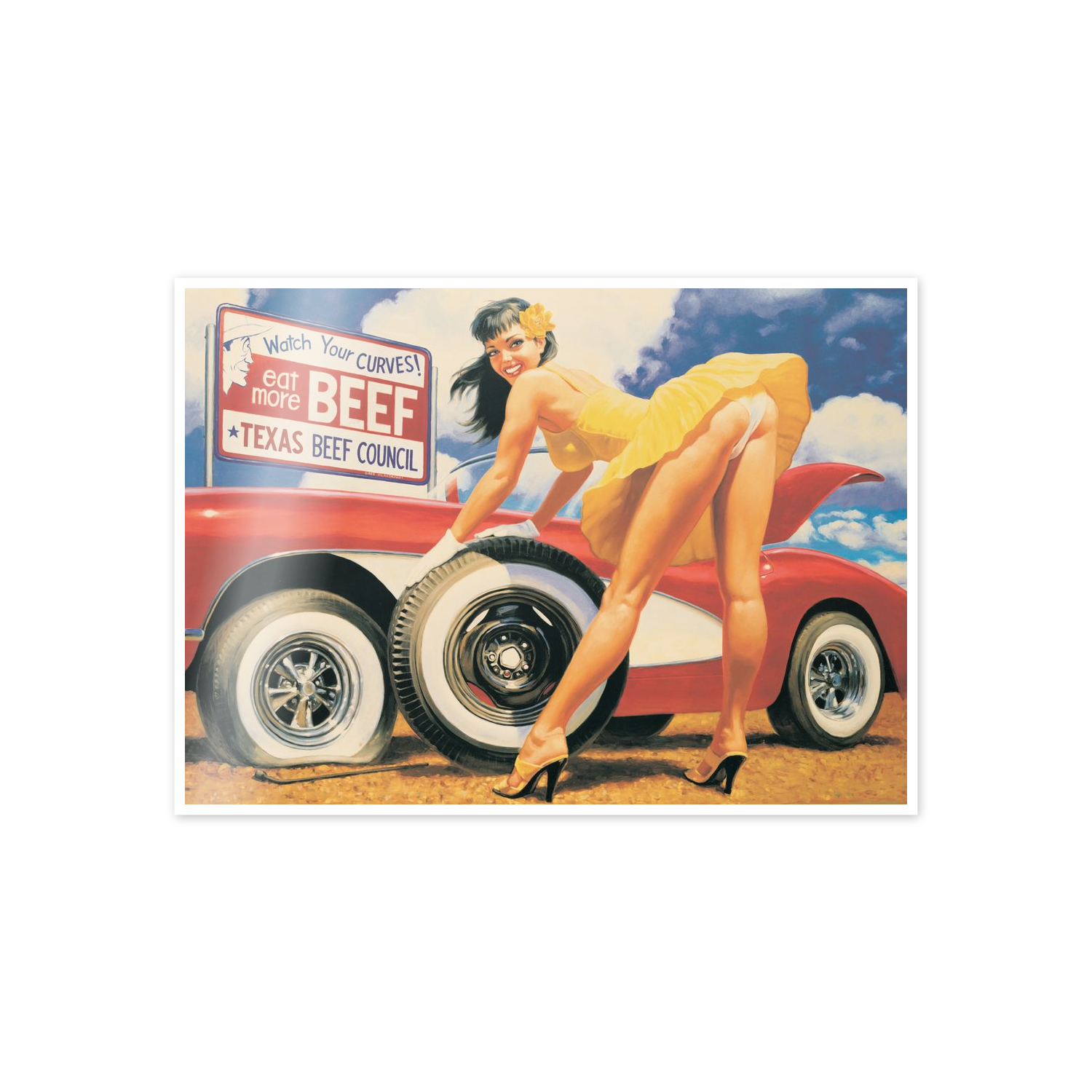 Pin up yellow rose cm 70x50