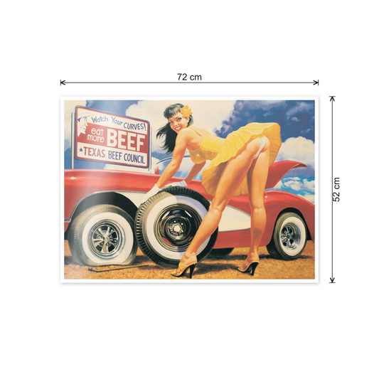 Pin up yellow rose cm 70x50 - misure