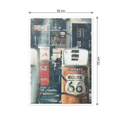 Route 66 Gas Station cm 50x70 - misure
