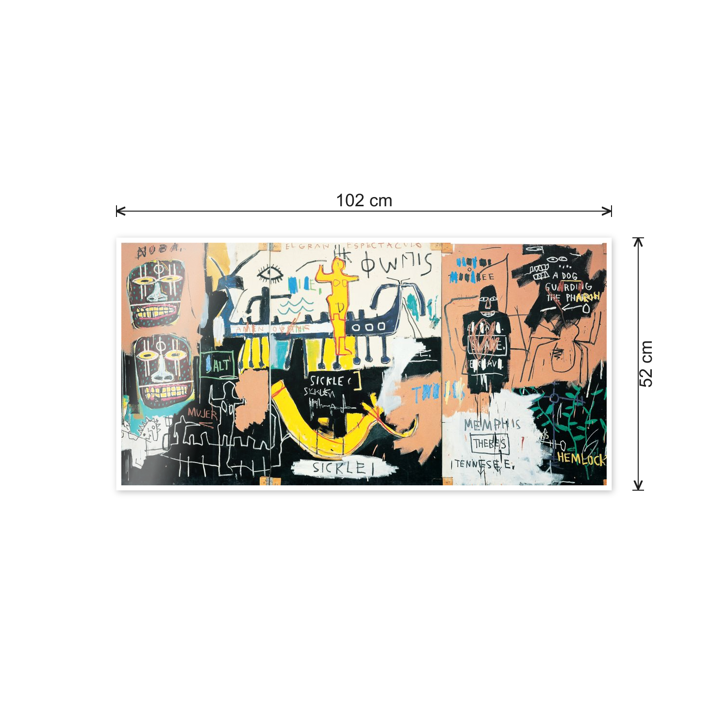 Homage to Basquiat - El Gran Espectaculo (History Of Black People) cm 100x50 - misure