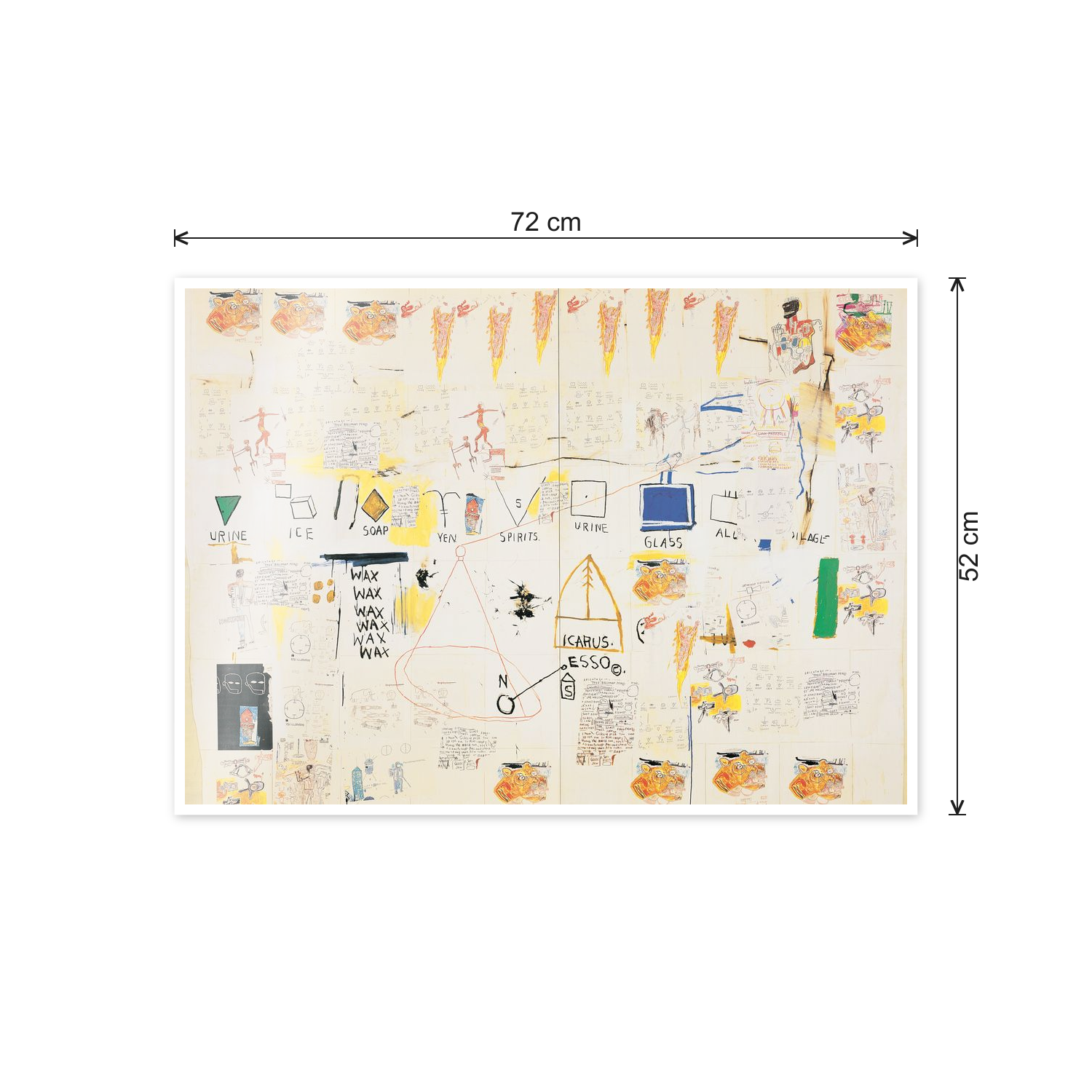 Homage to Basquiat - Icarus Esso cm 70x50 - misure