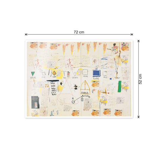 Homage to Basquiat - Icarus Esso cm 70x50 - misure