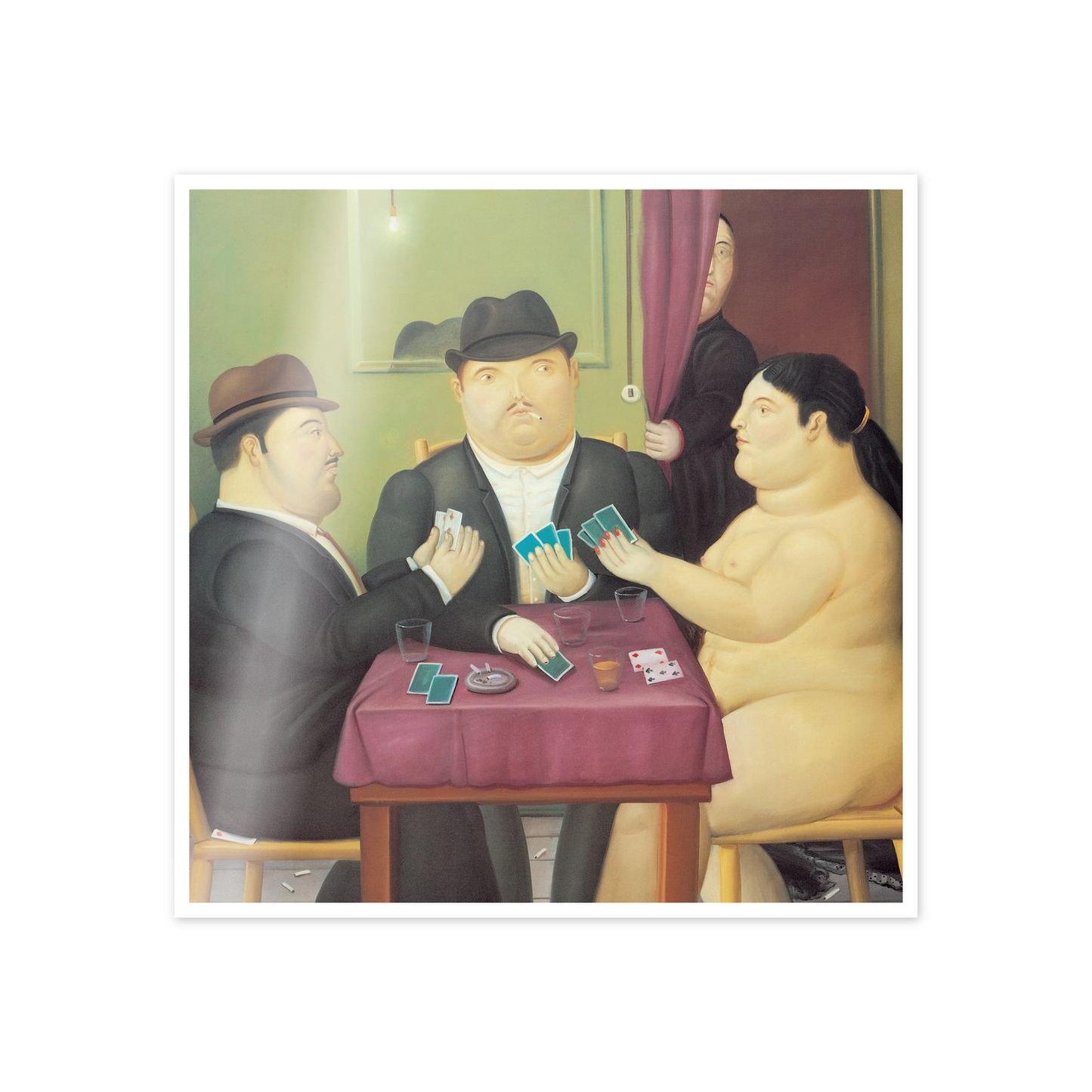 Homage to Botero - The Card Players cm 50x50