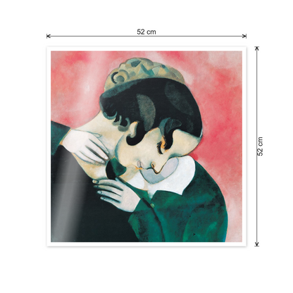 Homage to Chagall - The Pink Lovers cm 50x50 - misure