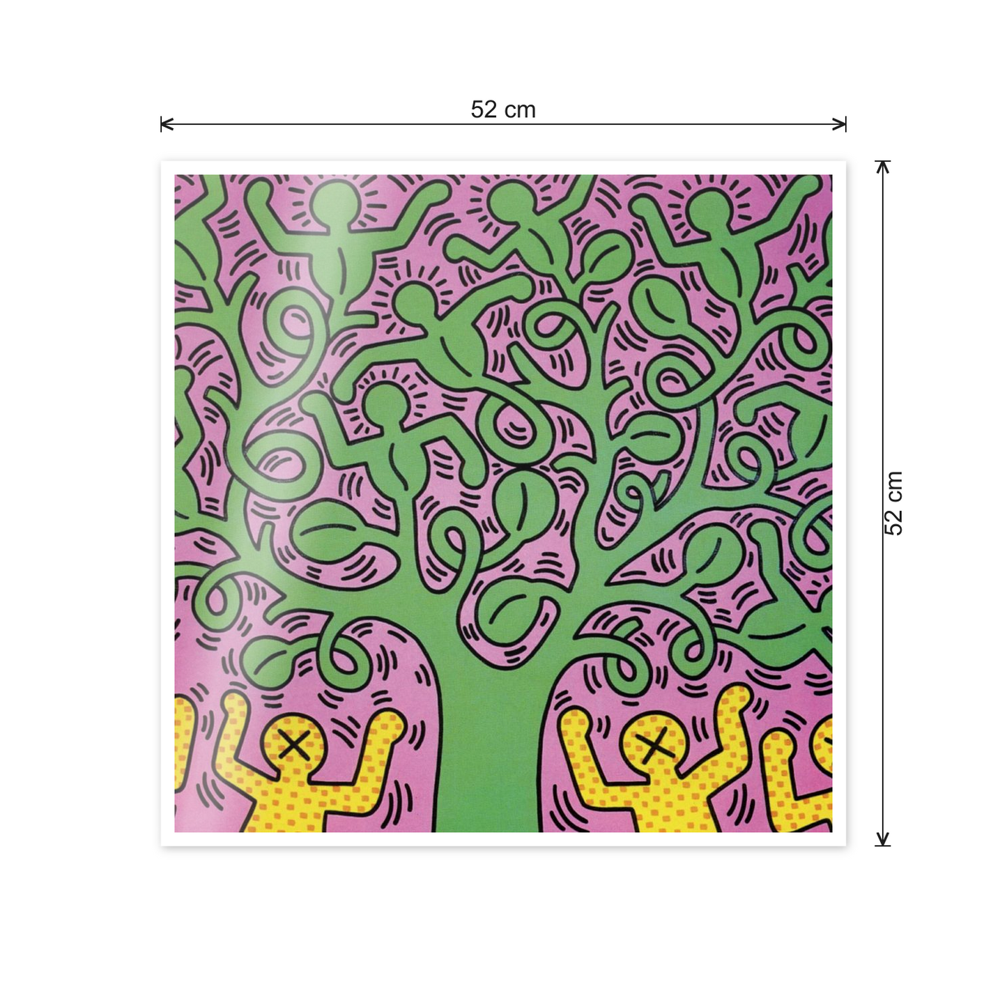 Homage to Haring - Tree of Life cm 50x50 - misure