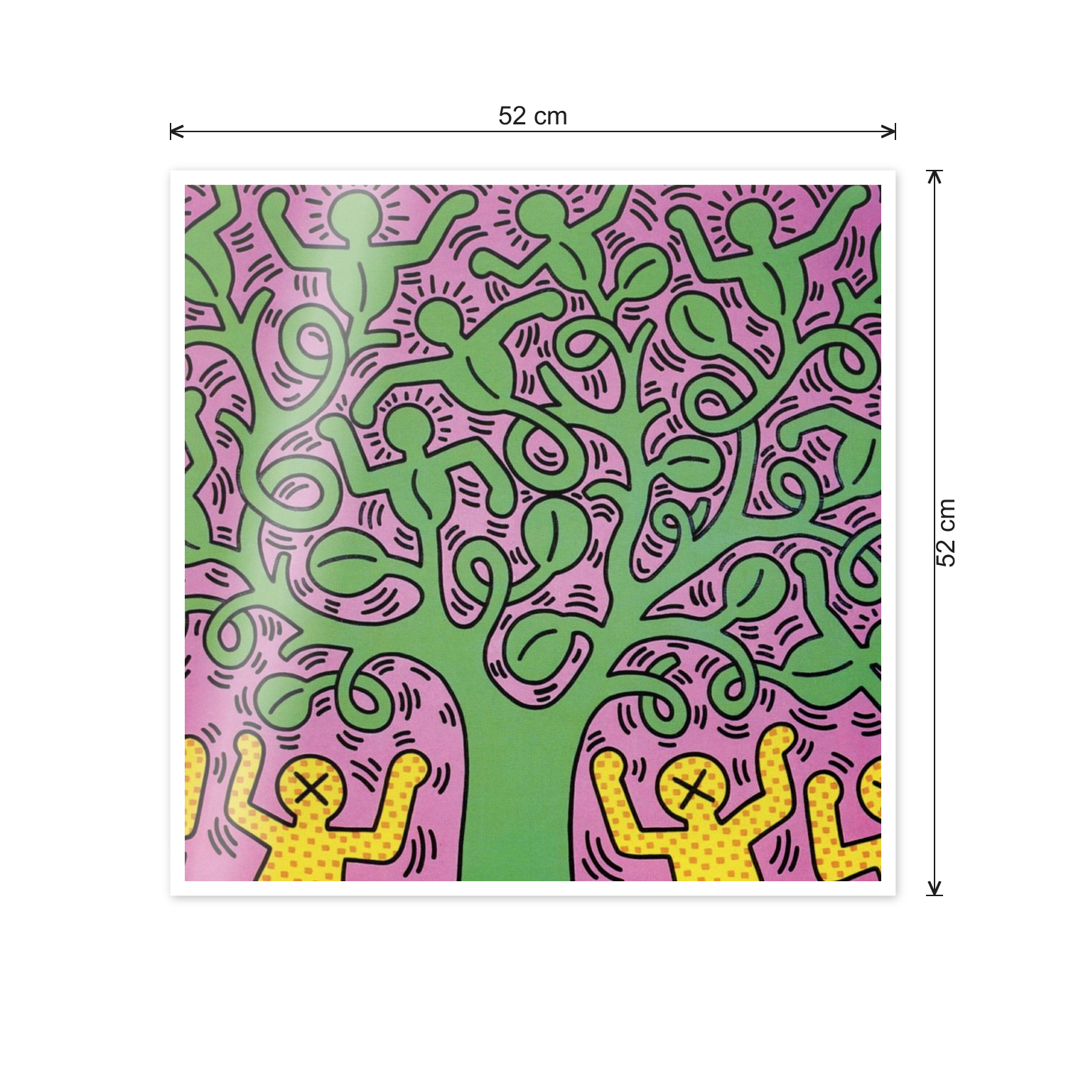Homage to Haring - Tree of Life cm 50x50 - misure