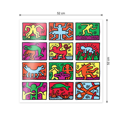 Homage to Haring - Retrospect 1989 cm 50x50 - misure