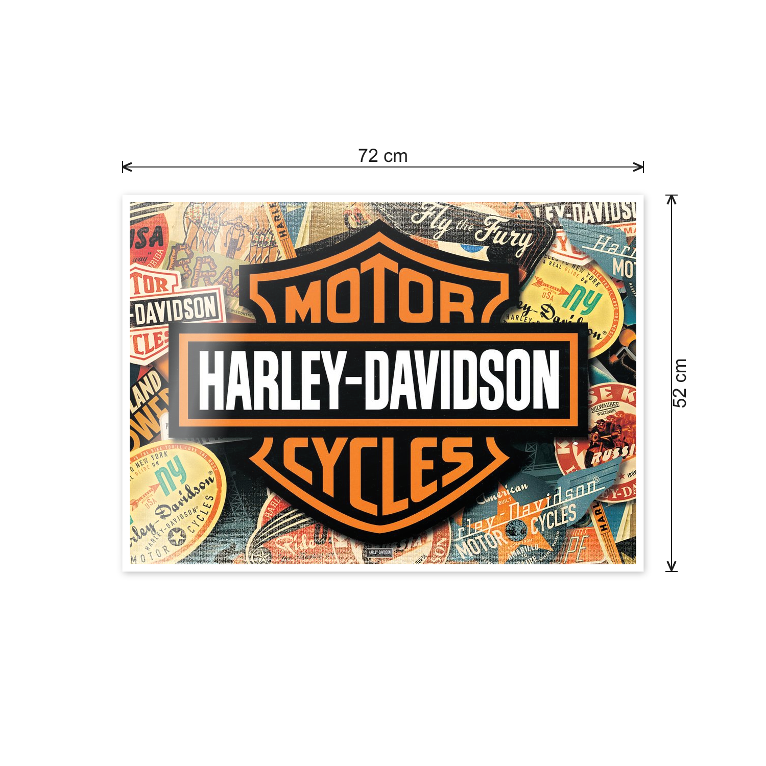 Homage to Harley Davidson Travel cm 70x50 - misure