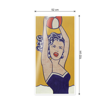 Homage to Lichtenstein - Girl With Ball cm 50x100 - misure