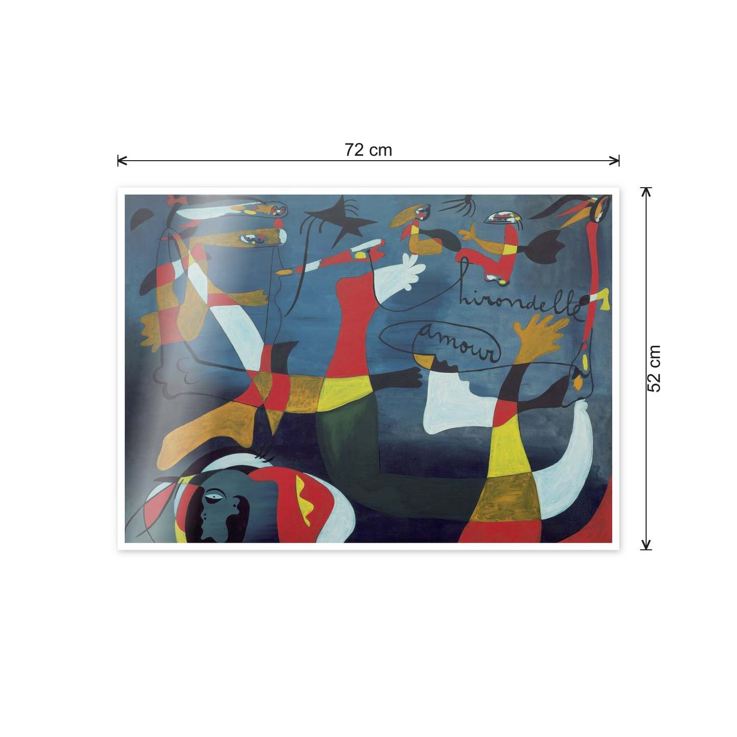 Homage to Mirò - Hirondelle Amour cm 70x50 - misure