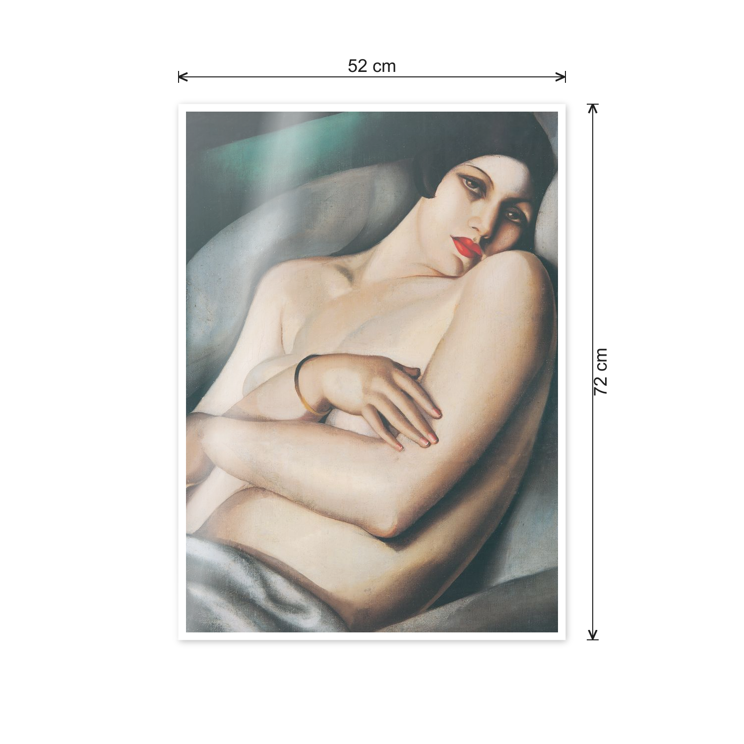 Homage to De Lempicka - Rafaelo on a Green Background cm 50x70 - misure