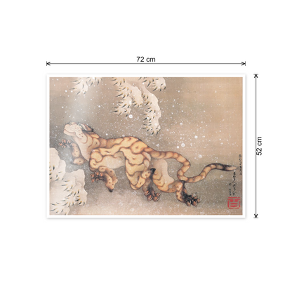 Homage to Hokusai - Older Tiger In The Snow cm 70x50 - misure
