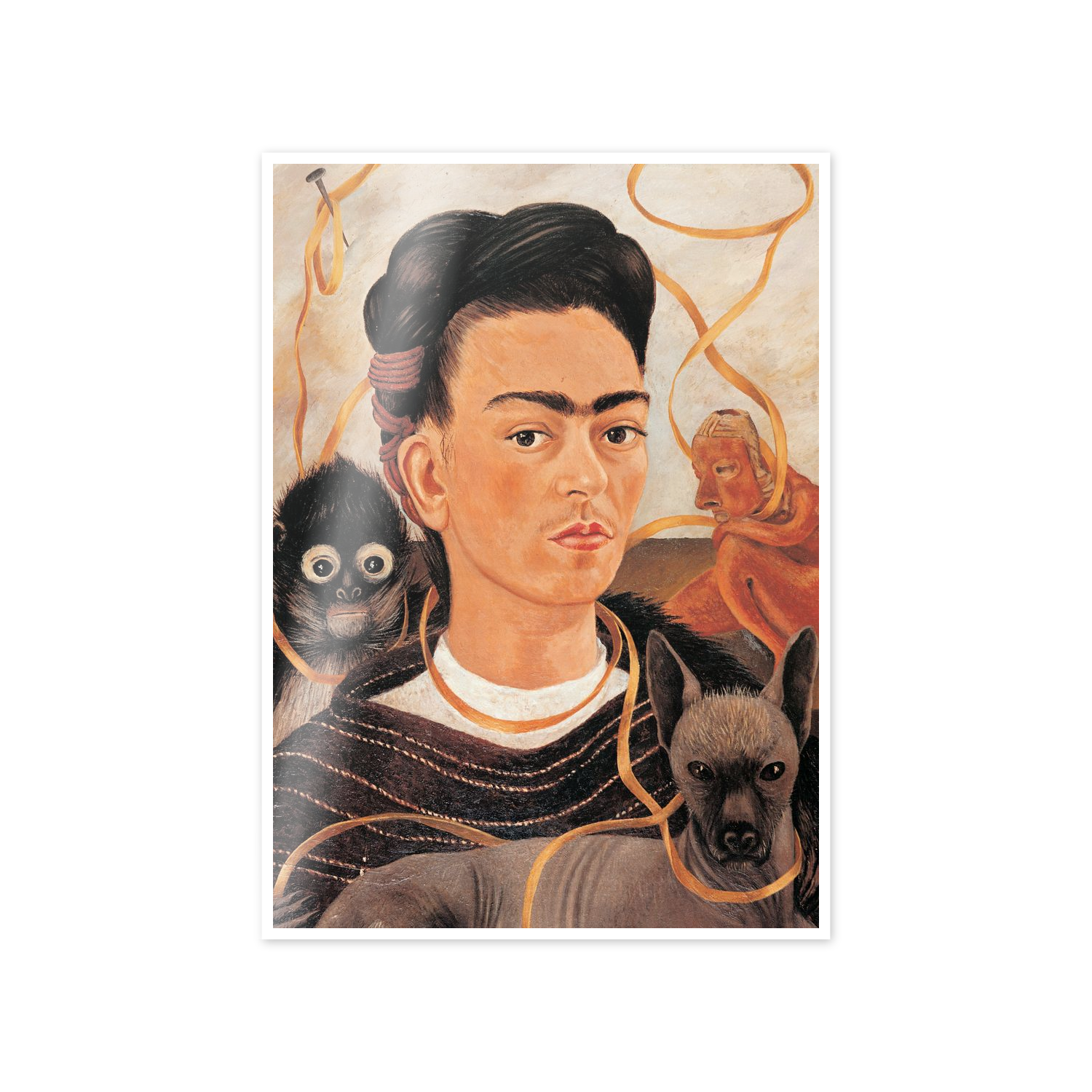 Homage to Frida - Self-Portrait with Monkey cm 50x70