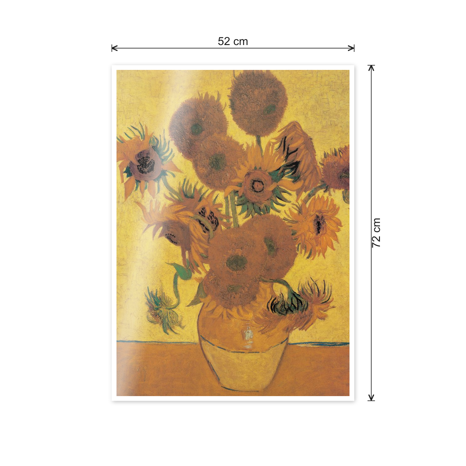 Homage to Van Gogh - Sunflowers cm 50x70 - misure
