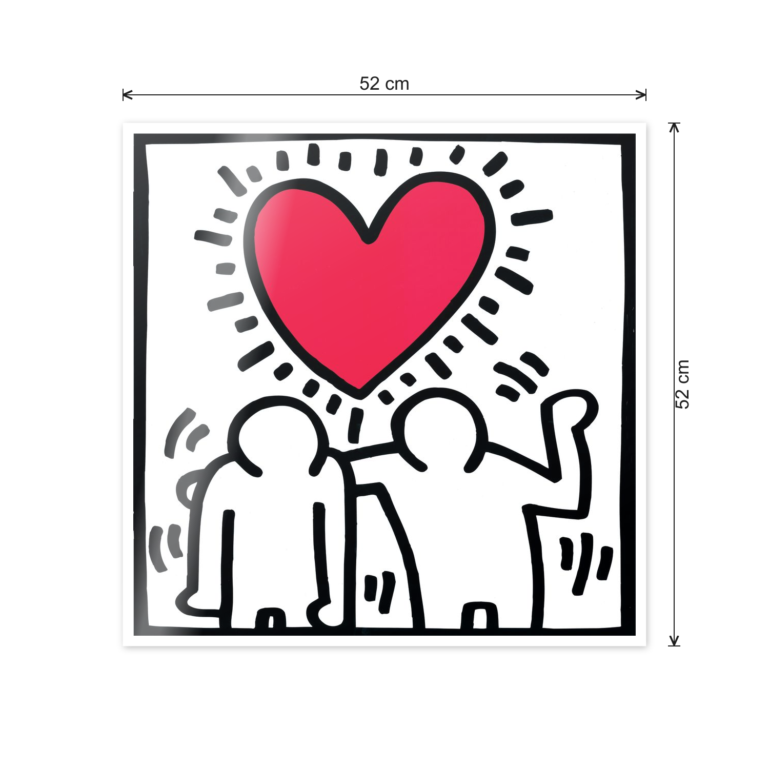 Homage to Haring - Untitled Wedding Invitation cm 50x50 - misure