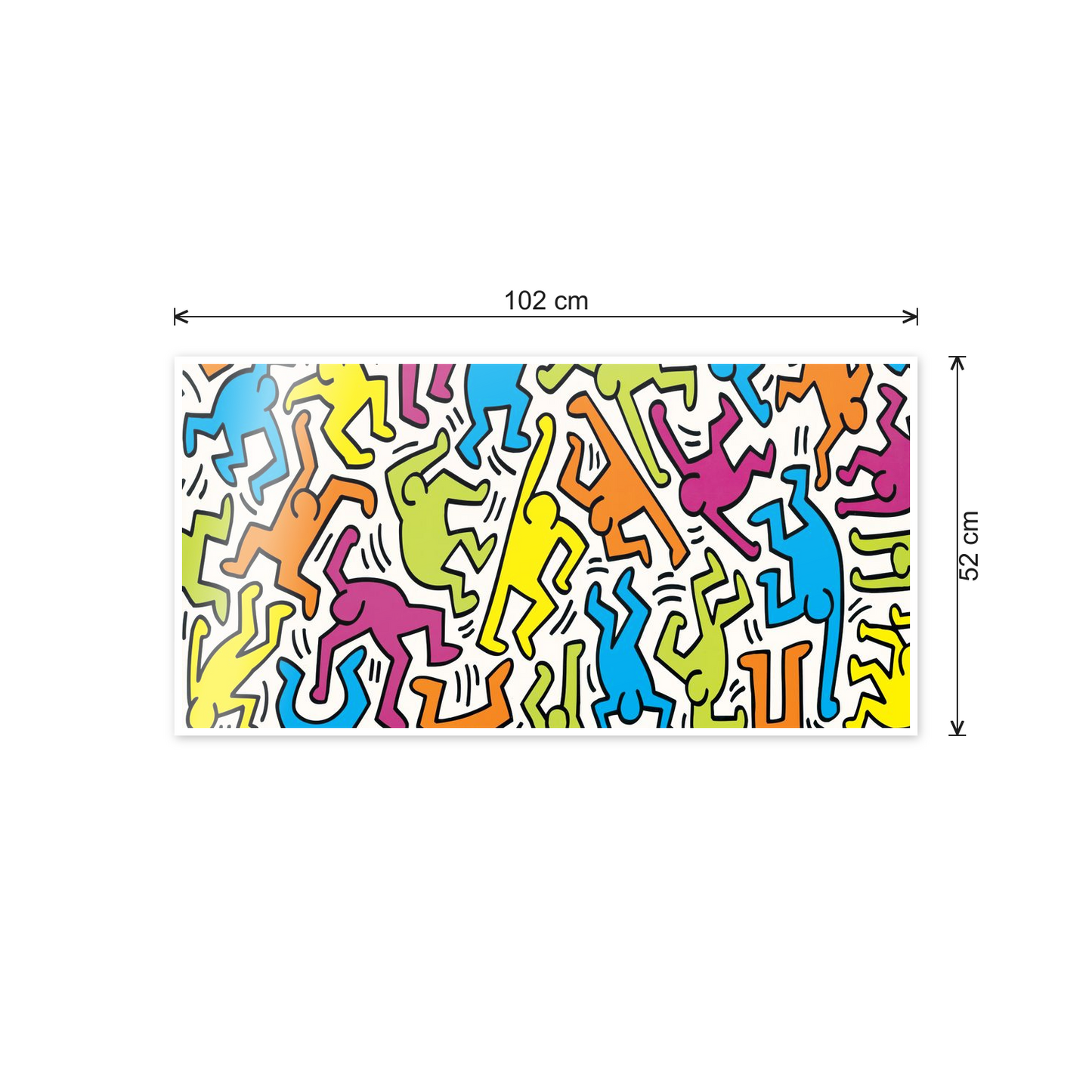Homage to Haring - Untitled 1983 cm 100x50 - misure