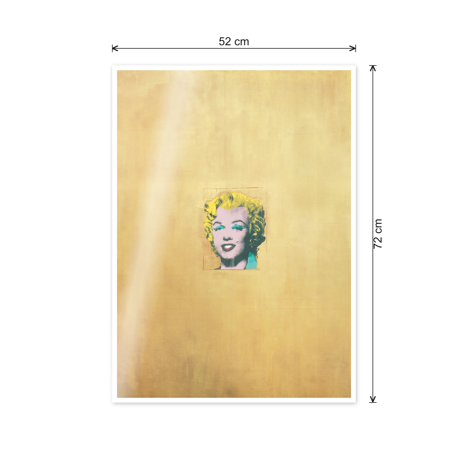 Homage to Warhol - Golden Marilyn Monroe, 1962 cm 50x70 - misure