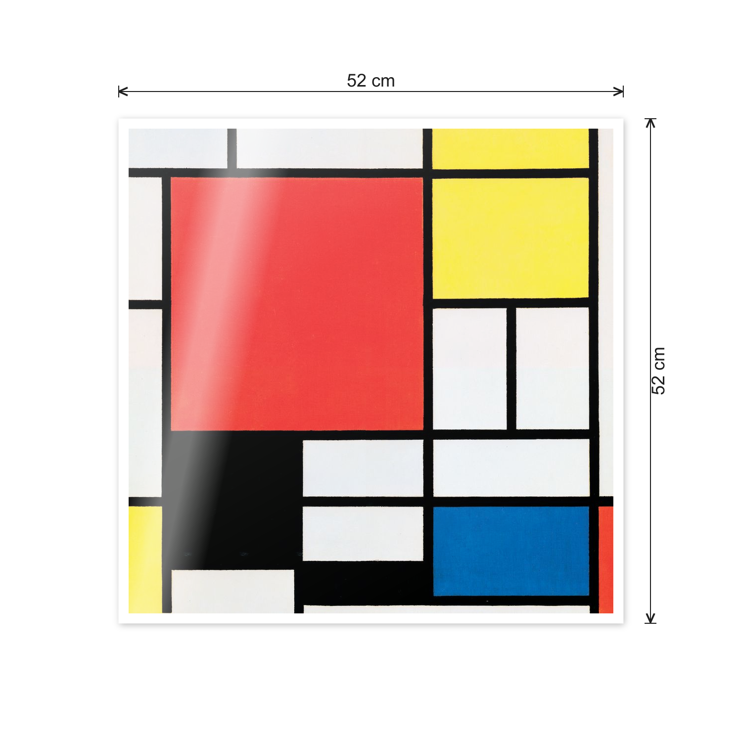 Homage to Mondrian - Composition with Red, Yellow, Blue, and Black cm 50x50 - misure