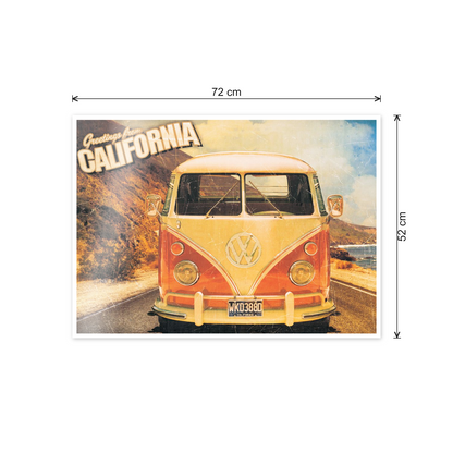 Greetings from California VW Camper van cm 70x50 - misure