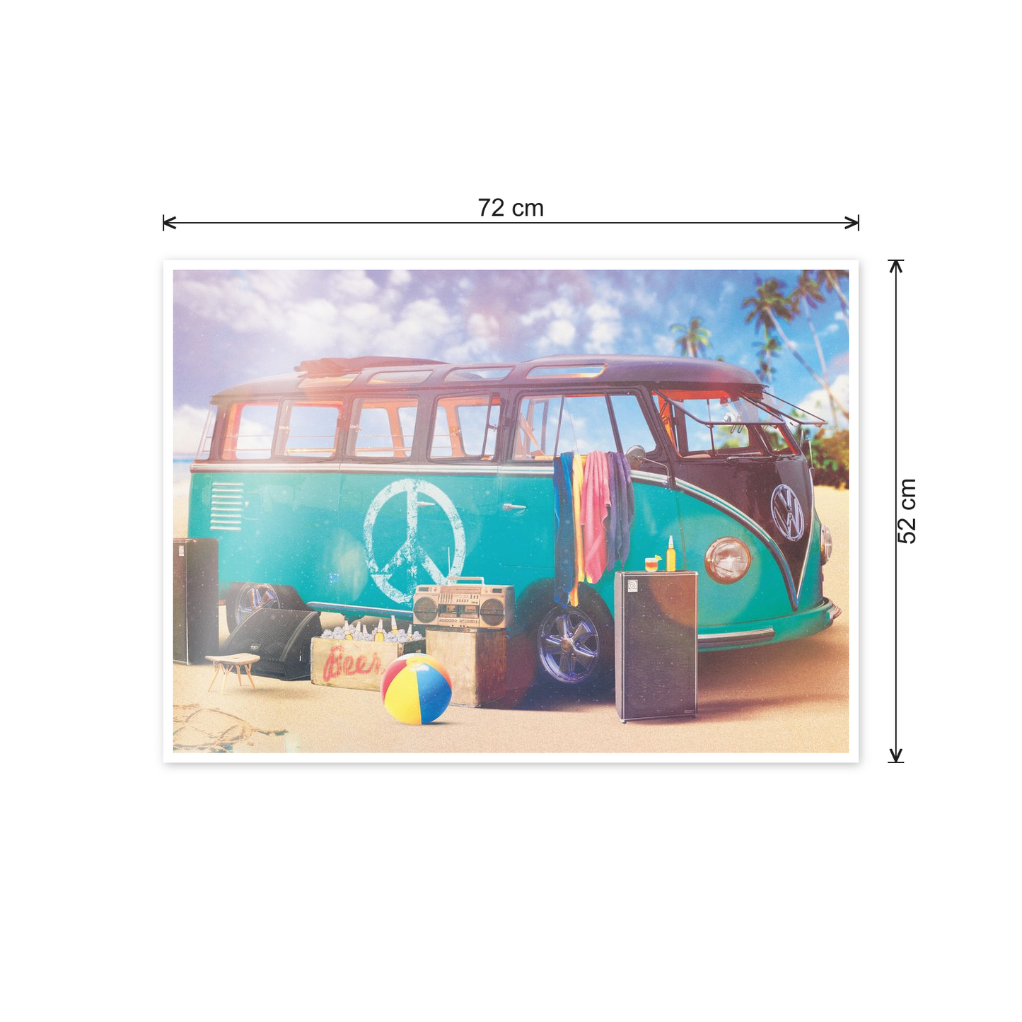 Freedom VW Camper van cm 70x50 - misure