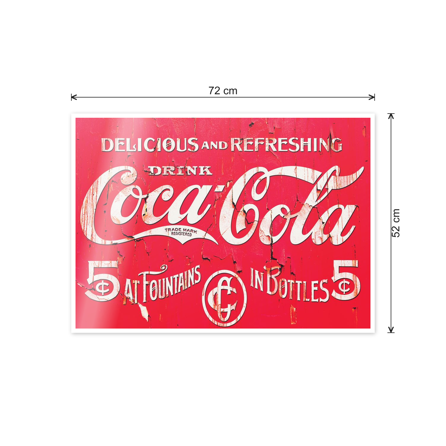 Homage to Delicious & refreshing Coke cm 70x50 - misure