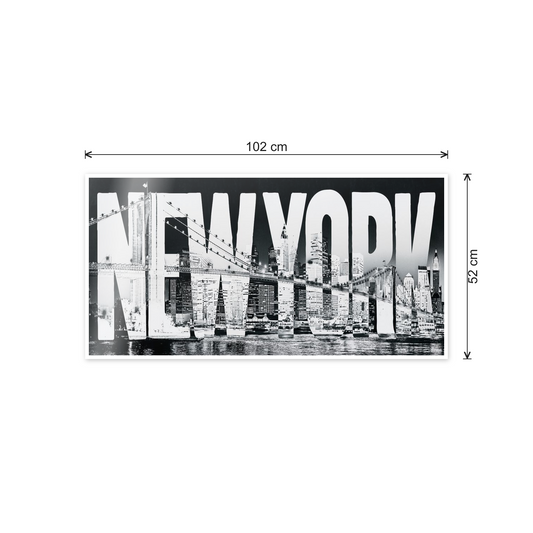 New York typeface cm 100x50 - misure