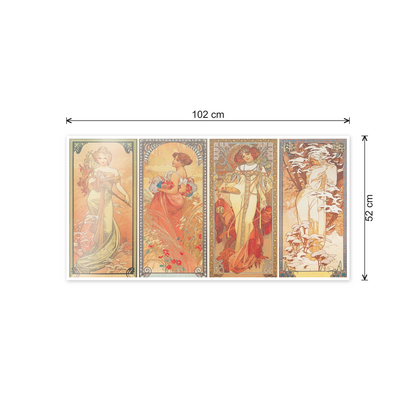 Homage to Mucha - Les saisons 1900 cm 100x50 - misure