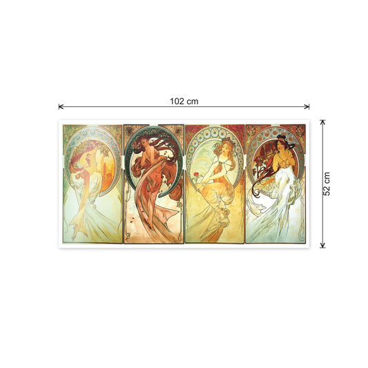 Homage to Mucha - Poetry, dance, painting, music cm 100x50 - misure
