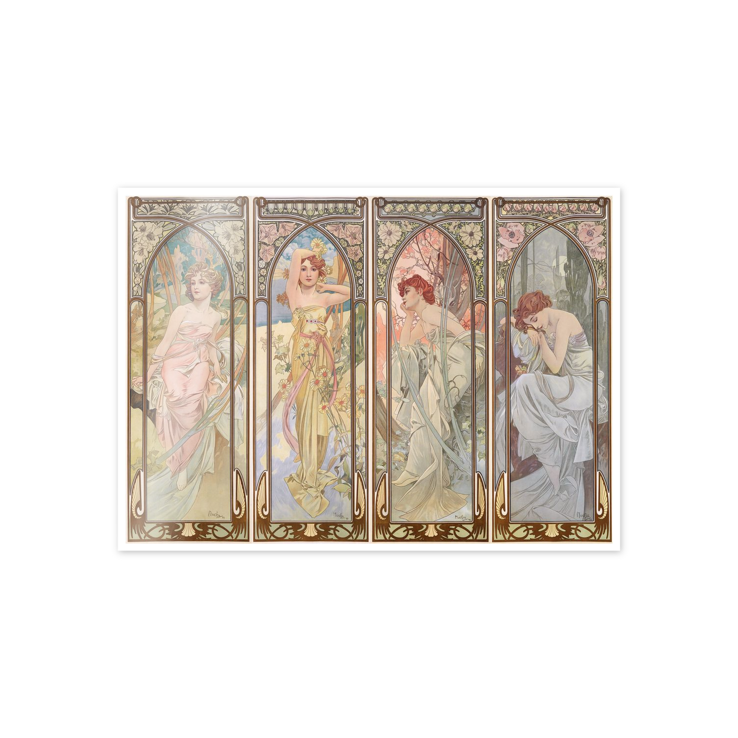 Homage to Mucha - Time of the day cm 70x50