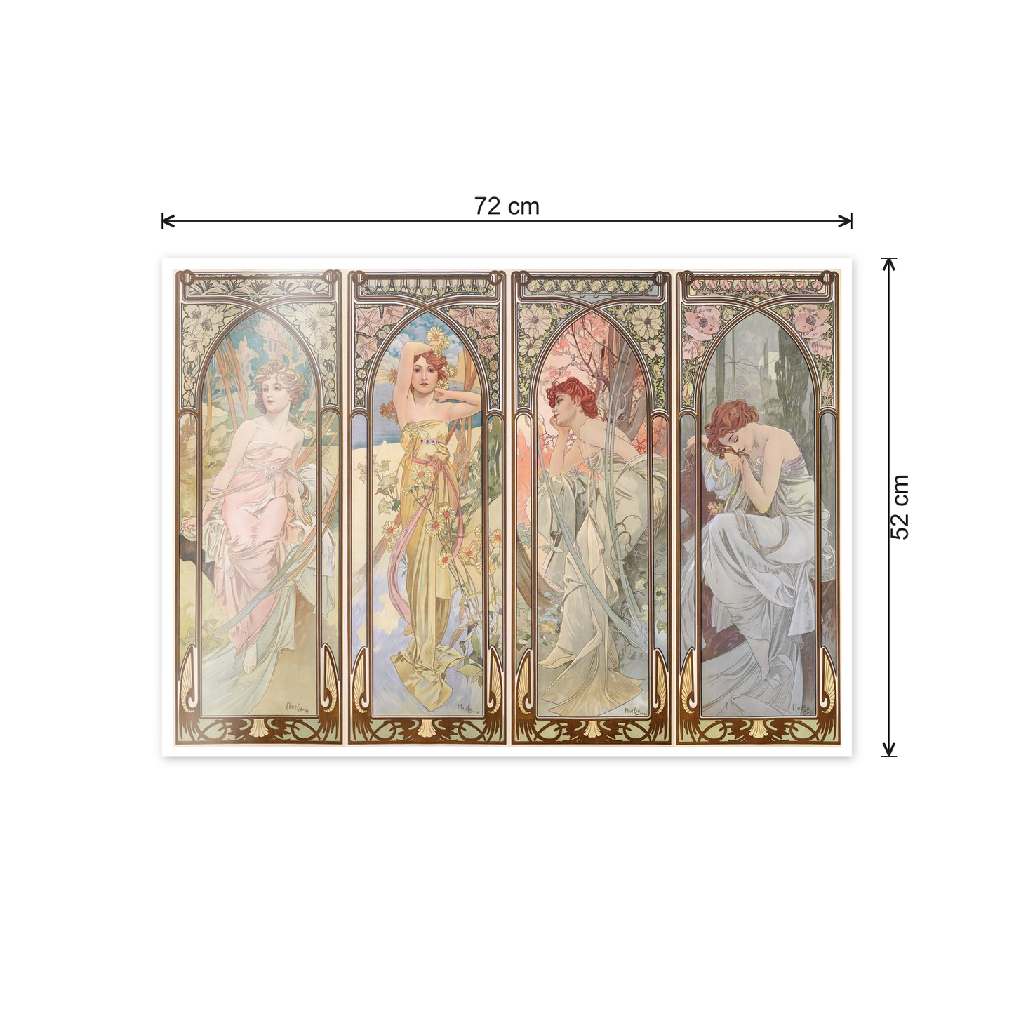 Homage to Mucha - Time of the day cm 70x50 - misure