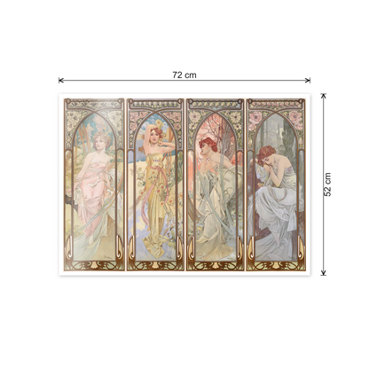 Homage to Mucha - Time of the day cm 70x50 - misure