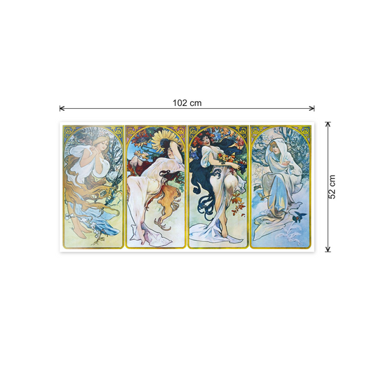 Homage to Mucha - Les saisons 1897 cm 100x50 - misure