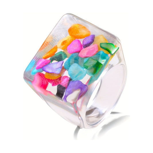 Anello da donna alla moda - Pietra colorata