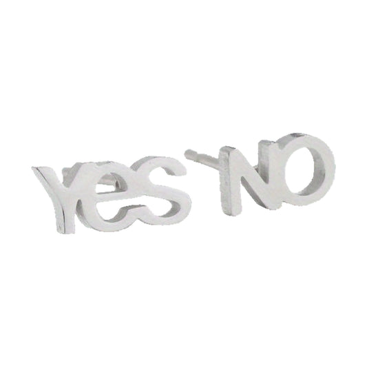 Orecchini Yes & No in acciaio