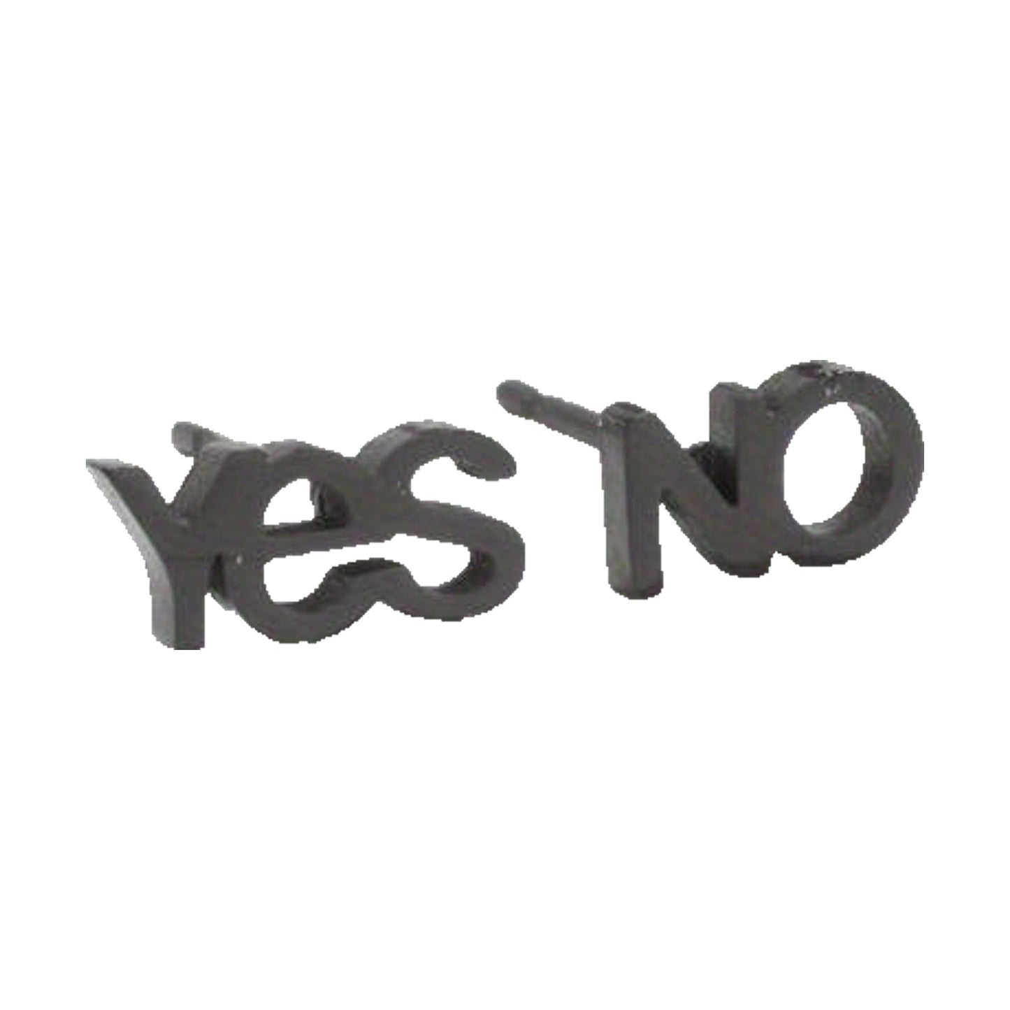 Orecchini Yes & No - in acciaio nero
