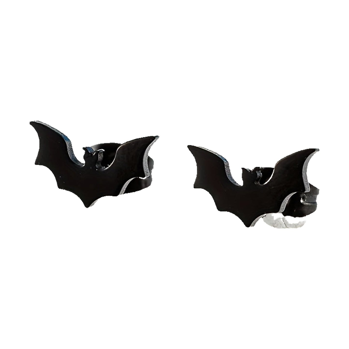 Orecchini Pipistrello in acciaio e smalto nero