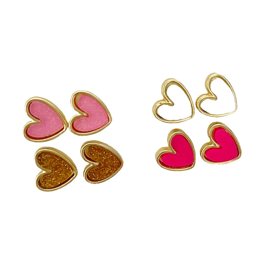 Orecchini Cuore Glitter - Multicolore