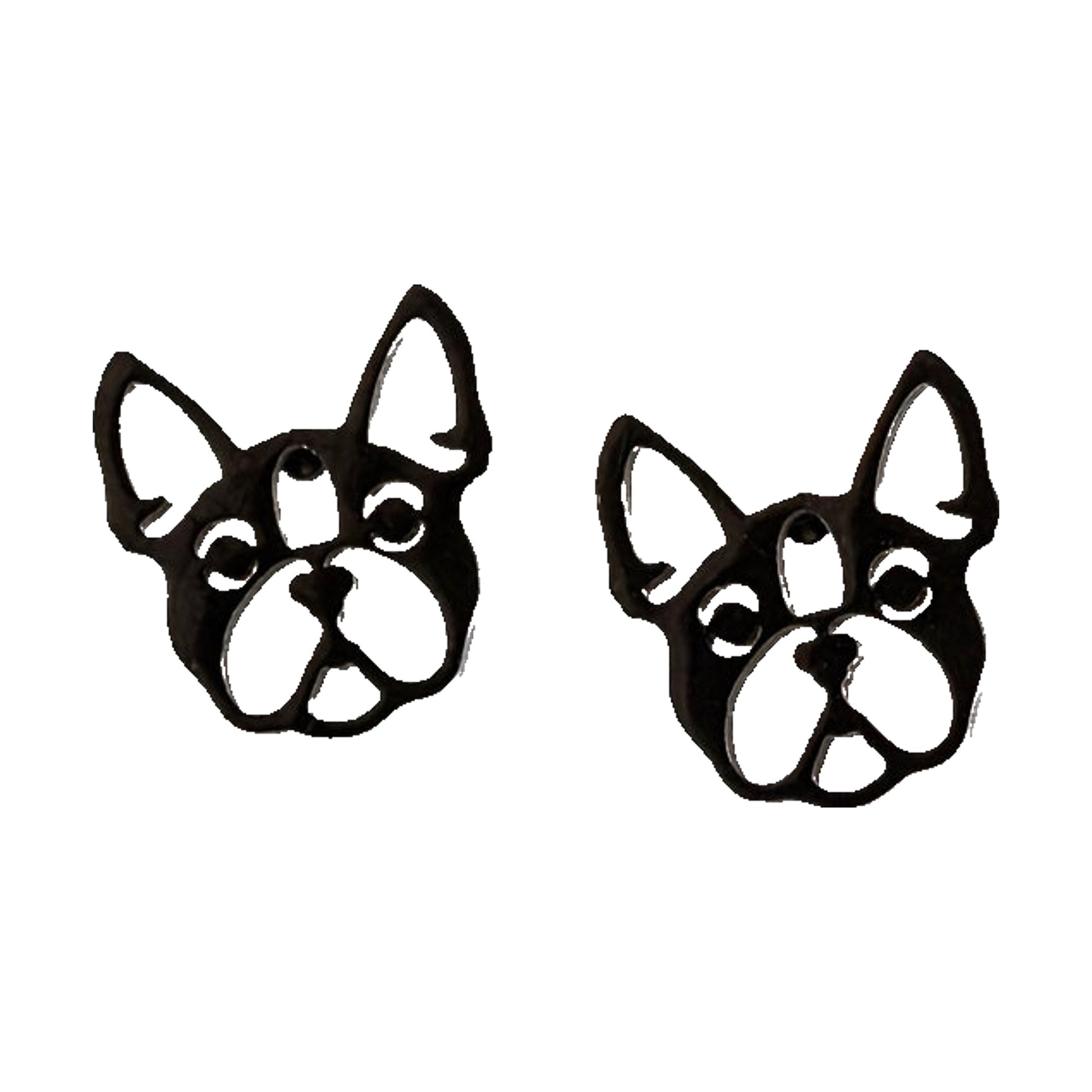 Orecchini Bulldog in acciaio e smalto