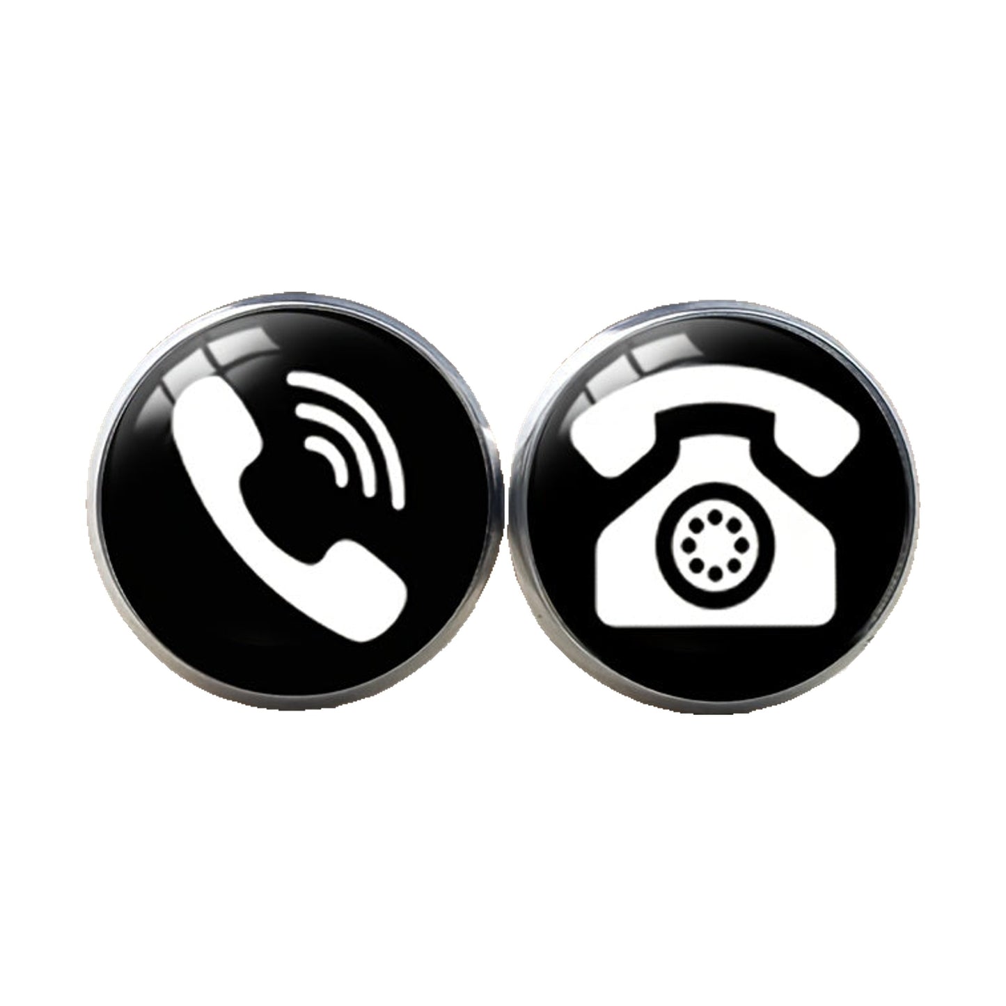 Orecchini Telefono in acciaio e smalto