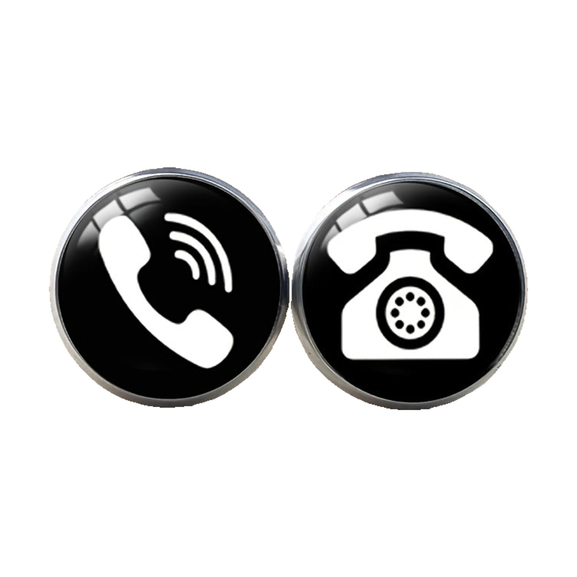 Orecchini Telefono in acciaio e smalto
