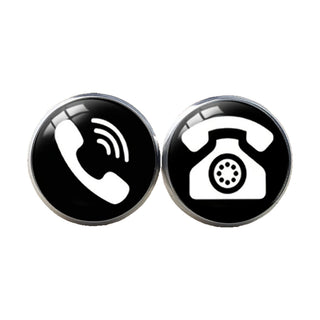 Orecchini Telefono in acciaio e smalto