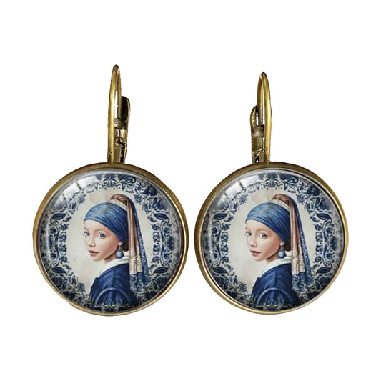 Orecchini Vermeer in acciaio inossidabile e smalto