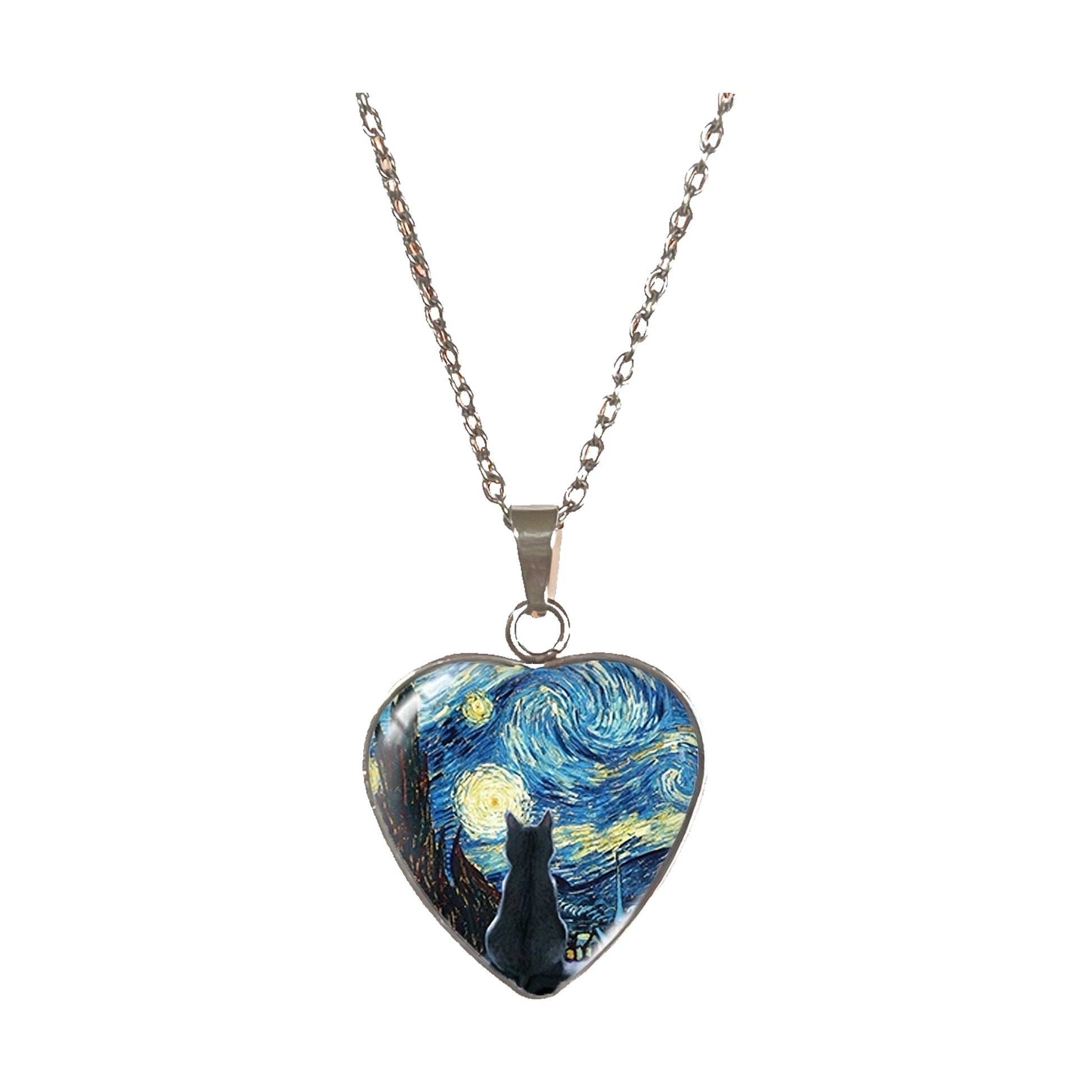 Collana cuore Van Gogh Notte Stellata