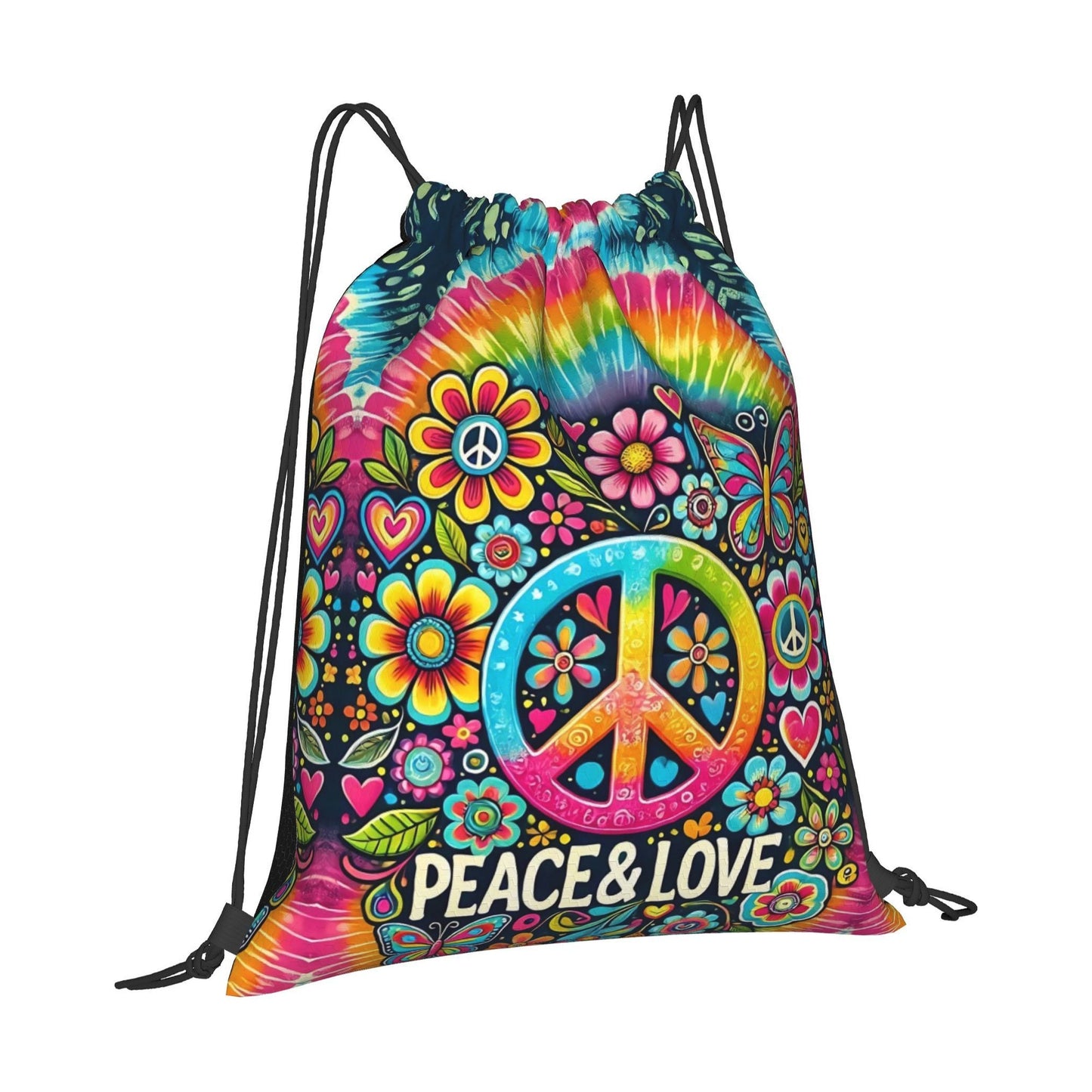 Zaino Peace & Love in poliestere - 40×35 cm