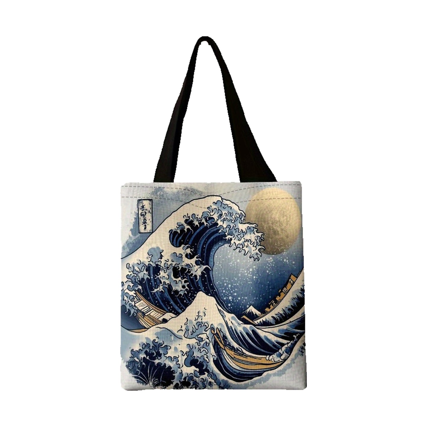 Borsa tote Onda Hokusai in poliestere - 40×35 cm