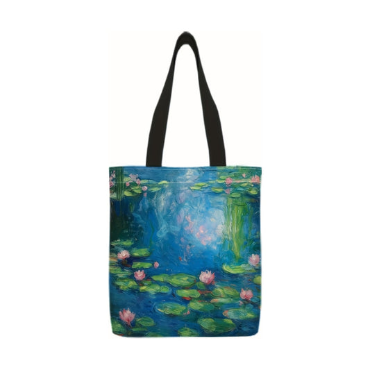 Borsa tote Claude Monet Le Ninfee in poliestere - 40×35 cm