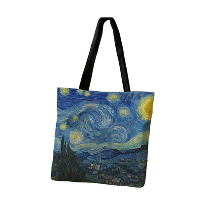 Borsa tote Notte Stellata di Van Gogh in poliestere - 40×35 cm