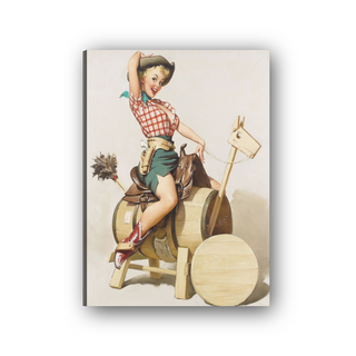 Pin up Horse - cm 50x70 - Tela Canvas